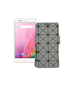 Чохол-книжка з екошкіри для телефону Sharp Z3 Сірий ромб