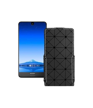 Чохол-флип з екошкіри для телефону Sharp Aquos S2 (C10) Чорний ромб