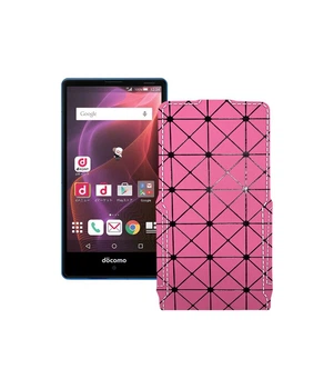 Чохол-флип з екошкіри для телефону Sharp Aquos Compact SH-02H Рожевий ромб