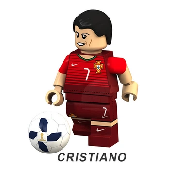 Конструктор человечек Криштиану Роналду Ronaldo в красной форме сборной Португалии