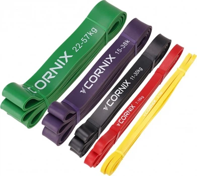 Еспандер-петля для підтягувань та фітнесу Cornix Power Band 2-57 кг набір 5 шт XR-0086