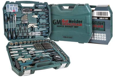 Набір інструментів Gut Meister 303 шт. GM01303 – Cr-V сталь, у кейсі, для авто, дому та майстерні