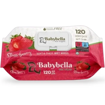 Влажные салфетки Babybella Soft&thick Клубника, 120 шт