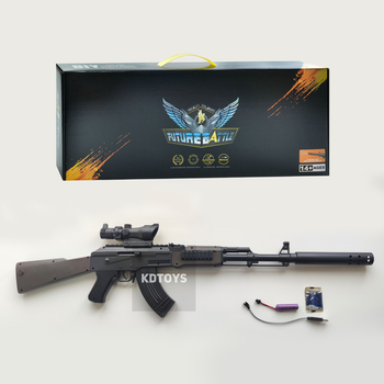 Дитячий автомат АК-47 Орбіган PUBG стріляє орбізами Приціл Акумулятор автомат на гелевих кульках Розмір 87 см