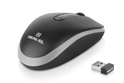 Миша бездротова REAL-EL RM-455W Black Чорний 22840