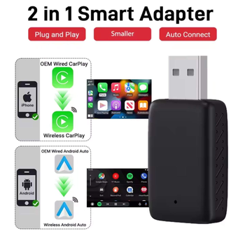 USB Адаптер для бездротового Apple CarPlay та Android Auto WiFi 5G Bluetooth 5.0 + адаптер USB-TypeC
