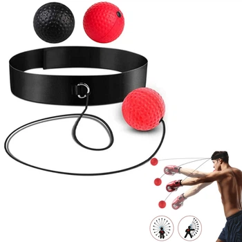 Пневмотренажер для бокса с двумя мячами, файтбол fight ball Black-Red