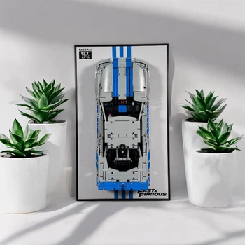 Арт Тримач Рамка на Стіну 50x30 см. для Вашого Конструктора Technic 2 Fast 2 Furious Nissan Skyline GT-R (R34) (42210) Подвійний форсаж Автомобіль - Type-B