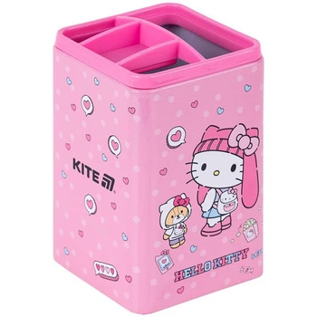 Стакан-підставка квадратний Kite Hello Kitty метал з пластиковою окантовкою (HK25-105-1)