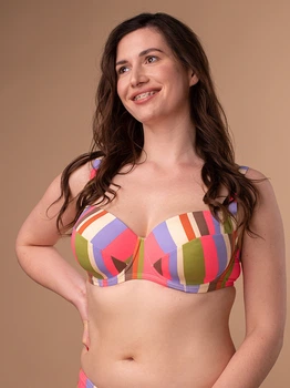 Верхняя часть купальника женская brabrabra Кольорові смужки SO226433 80E Разноцветная (6907208045298)