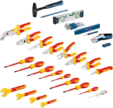 Большой кейс электричество Bosch VDE 37 предметов (1600A02NG4)