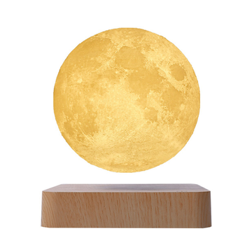 Магнітна левітуюча лампа нічник HCNT Levitating Lamp Moon ABS Dark Wood Grain (SIM10-GW5-M)