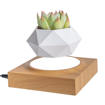 Магнитный левитирующий горшок вазон для растений HCNT Magnetic Levitating Pot M10-FP ABS Wood Grain (SIM10-FP)