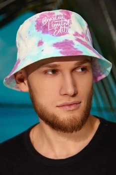 Панама Braxton "Тай-Дай" малиновый + голубой летний Для мужчин (1346)