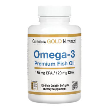 Омега-3 California Gold Nutrition 1000 мг 180ЭПК/120ДГК 100 капсул