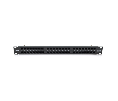 Патч-панель неэкранированная Merlion 48 портов UTP DUAL, Cat.6, 19" 1U, Black (ML-2264-CAT.6)