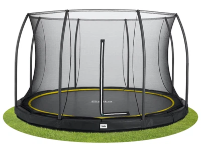 Батут для дому Salta Comfort Edition Ground із захисною сіткою, круглий 427 см, максимальна вага 150 кг Чорний (5398A)