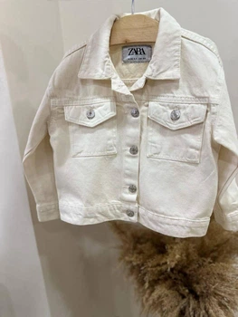 Детская куртка джинсовка Zara Турция на девочку 116 см белая