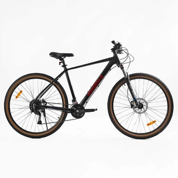 Велосипед Спортивный 29 дюймов Corso Enigma NG-069 оборудование Shimano алюминиевая рама 21 дюйм 27 скоростей. Black and Red (173065)