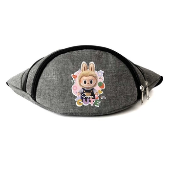 Сумка Бананка на пояс Лабубу (Labubu-02) Cappuccino Toys сіра