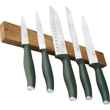 Набор ножей с магнитной планкой Berlinger Haus Matte Green Collection (BH-2978)