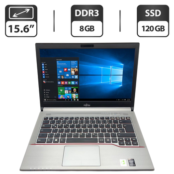 Ноутбук Fujitsu LifeBook E744 / 14" (1600x900) TN / Intel Core i5-4300M (2 (4) ядра по 2.6 - 3.3 GHz) / 8 GB DDR3 / 120 GB SSD / Intel HD Graphics 4600 б/у
