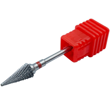 Насадка фреза Nail Drill твердосплавна Конус 14*6мм Червоний