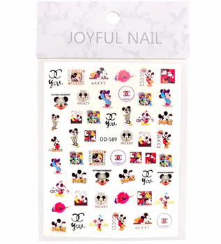 Наклейки для дизайну нігтів 3D стікери Joyful Nail Бренди на клейкій основі № 589