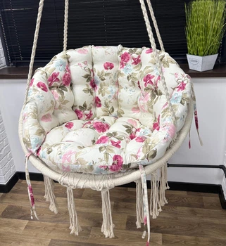 Подушка для подвесной качели Tea rose панама 60х40 см розовая