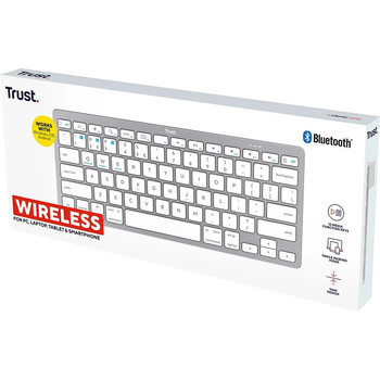 Клавіатура бездротова Trust Bluetooth Basics Silver/White (25486) ( сірий, білий )
