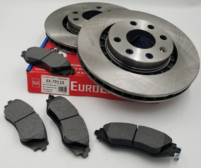 Диски тормозные EuroEx передние Ланос 1.6, Нексия R14 2 диска + колодки