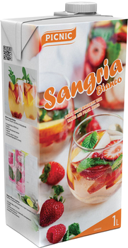 Винний напій Picnic Sangria Bianco білий солодкий з соком манго та персика 7% 1 л (4820275980717_4820179626346)