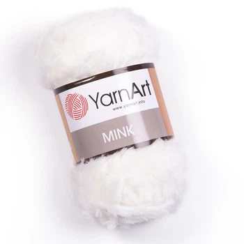 Пряжа YarnArt Mink імітація хутра колір 330 білий