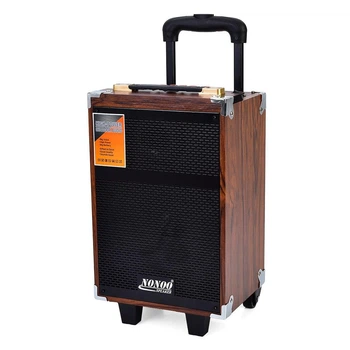 Колонка B-Q8, MP3, FM-станции, микрофон, Bluetooth 5.0, дерево + пластик, аккумулятор, коричневый