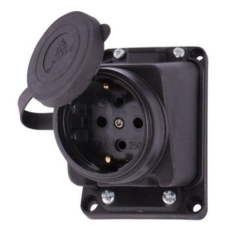 Розетка Lezard З/К настенная угловая каучук IP44 106-0400-104 черная