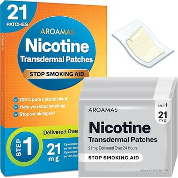 Никотиновые пластыри Aroamas Nicotine Patches уровень 1 (21 пластырь по 21 мг никотина)