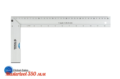 Угольник Mastertool 350 мм с капсулой алюминиевый (30-4350)