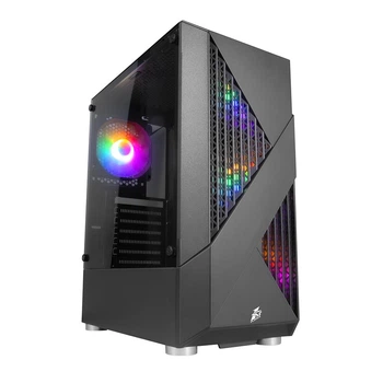 Корпус для ПК 1stPlayer F3A BK 4F1 RGB MidiTower ATX MicroATX без блока питания Black (F3ABK4F1)