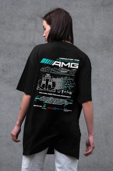 Жіноча Оверсайз Футболка З Принтом AMG Black 2XL/3XL (8049661)