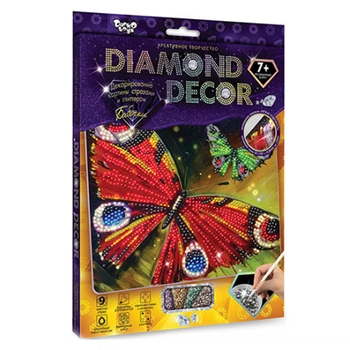 Набор алмазная картина «Бабочка павлиний глаз», Diamond Decor, частичная выкладка , мозаика 5d, 27х22 см DD1