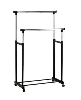 Вешалка стойка для одежды напольная двойная телескопическая Double-Pole Clothes-Black horse