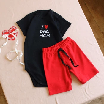 Дитячий набір I love mom and dad боді та шорти 62 см чорний BD59SK3-LoveMD-Black-20 Ladan