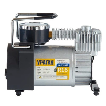 Компрессор "Ураган" KA-У12052 150psi/15Amp/40л/прикур.+переходник/Автостоп 2режима