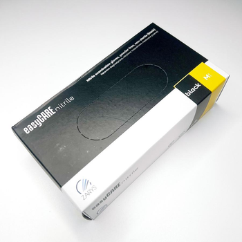 Перчатки нитриловые нестерильные неопудренные easyCARE nitrile BLACK M 100 шт черные
