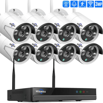 Wi-Fi Комплект видеонаблюдения на 8 камер Hiseeu 3MP EseeCloud