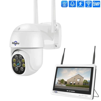 Wi-Fi Комплект відеоспостереження на 1 поворотну камеру Hiseeu 5MP з монітором EseeCloud