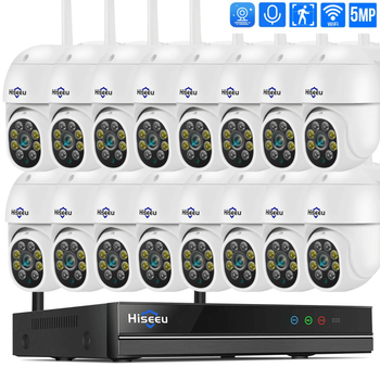 Wi-Fi Комплект видеонаблюдения на 16 поворотных камер Hiseeu 5MP EseeCloud
