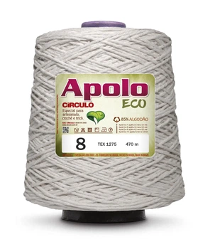 20 APOLO ECO 8 пряжа (85% бавовна, 15% волокна, 600гр, 470м 1шт), білий