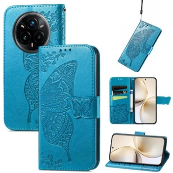 Чохол-книжка з малюнком UniCase Butterfly Pattern для Realme 14 Pro Plus - Blue