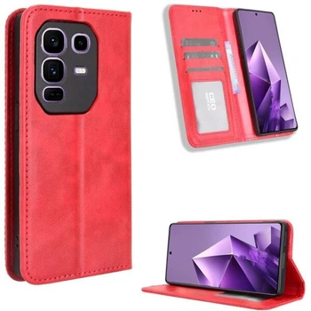 Чехол-книжка Deexe Retro Style для Infinix Note 50 Pro Plus - Red